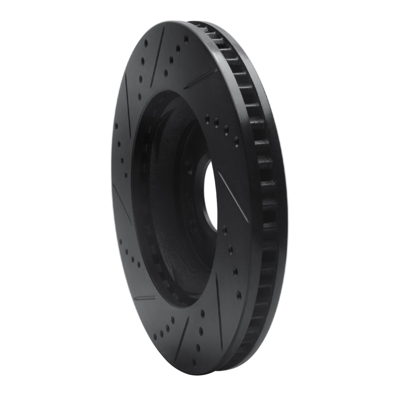 Cadillac SRX Brake Rotor (1) - Front Right - R1 Concepts - Drilled & Slotted - Black - `04-`09